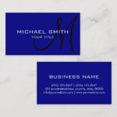 ミニマリストプロフェッショナルネービーモノグラム 名刺 (正面/裏面)