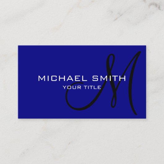 ミニマリストプロフェッショナルネービーモノグラム 名刺 (正面)