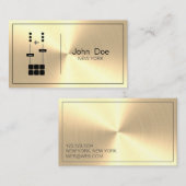 ミニマリストプロフェッショナルメタフェイクリック金ゴールド 名刺 (正面/裏面)