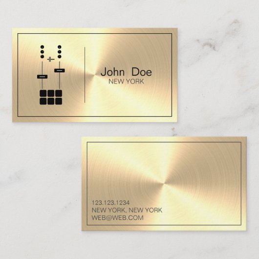 ミニマリストプロフェッショナルメタフェイクリック金ゴールド 名刺 (正面/裏面)