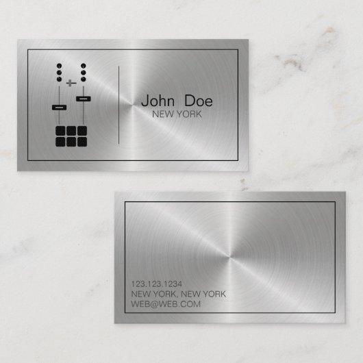 ミニマリストプロフェッショナルメタフェイクリックDJ 名刺 (正面/裏面)