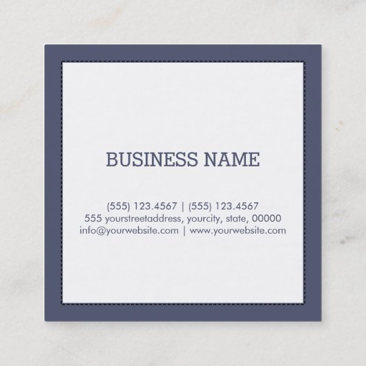 ミニマリストプロフェッショナルモダンホワイトインディペンデンス スクエア名刺 (裏面)