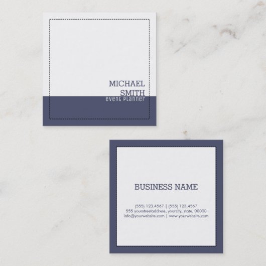 ミニマリストプロフェッショナルモダンホワイトインディペンデンス スクエア名刺 (正面/裏面)