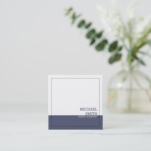 ミニマリストプロフェッショナルモダンホワイトインディペンデンス スクエア名刺 (スタンド正面)