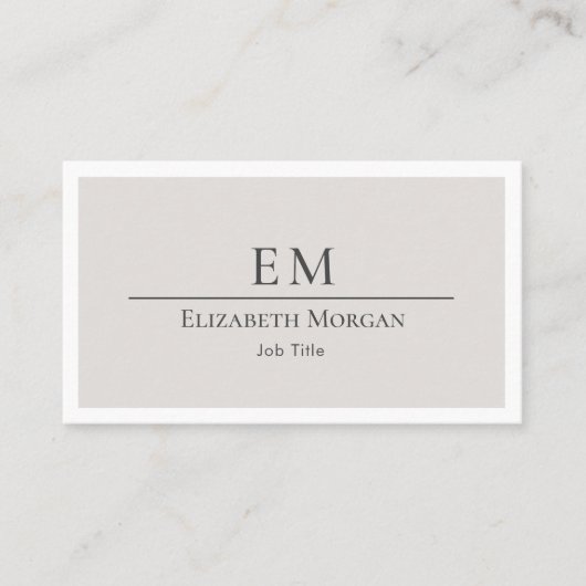 ミニマリストプロフェッショナルモダンライトグレーベージュ 名刺 (正面)