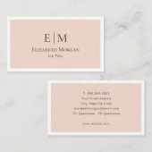 ミニマリストプロフェッショナルモダン赤面ピンク 名刺 (正面/裏面)