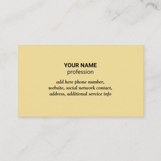 ミニマリストプロフェッショナルロゴバタークリーム 名刺 (裏面)