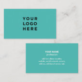 ミニマリストプロフェッショナルロゴモダンターコイズブルー 名刺 (正面/裏面)