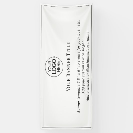 ミニマリストプロモーションあなたのロゴビジネスを追加 横断幕 (縦)