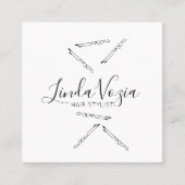 ミニマリストヘアサロン白黒 スクエア名刺 (正面)