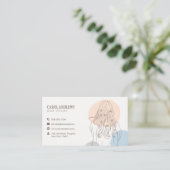 ミニマリストヘアスタイリストイラストビューティーサロン 名刺 (スタンド正面)