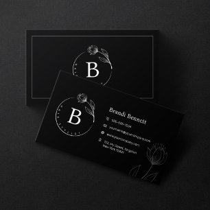 ミニマリストヘアスタイリスト手描きフローラ植物学 名刺