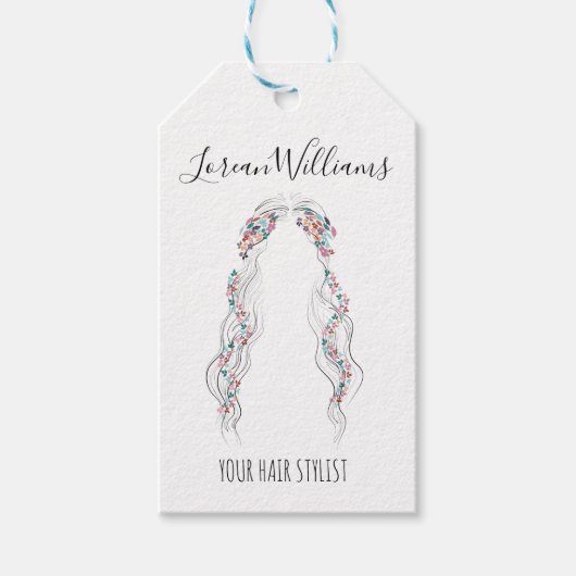 ミニマリストヘアスタイリスト花嫁波形ヘアシックフローラ ギフトタグ (正面)