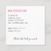 ミニマリストヘアスタイリスト花嫁波形ヘアシックフローラ スクエア名刺 (裏面)