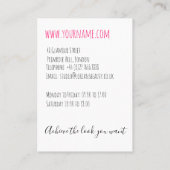 ミニマリストヘアスタイリスト花嫁波形ヘアシックフローラ 名刺 (裏面)