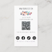 ミニマリストヘアスタイリスト花嫁波形ヘアフローラQR 名刺 (裏面)