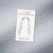 ミニマリストヘアスタイリスト ブライダル ウェーブヘア シック フラワー マグネット名刺 (インサイチュ)