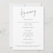 ミニマリストヘンパーティー旅程ウィークエンド任意の色 招待状 (裏面)