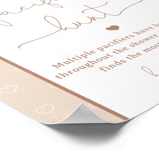 ミニマリストベアーシャワーおしゃぶり狩りゲーム ポスター (角)