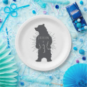 ミニマリストベアーバースデーパーティー紙プレート ペーパープレート (パーティー)