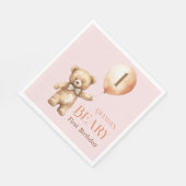 ミニマリストベアーピンクガールBeary 1st誕生日 スタンダードランチョンナプキン (角)