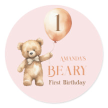 ミニマリストベアーピンクガールBeary 1st誕生日