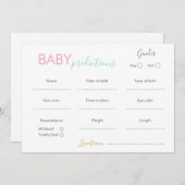 ミニマリストベイビープレディクションカード 招待状 (正面/裏面)