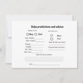 ミニマリストベイビー予想 ベビーシャワーゲーム カード (正面)