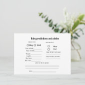 ミニマリストベイビー予測ベイビーシャワーゲームカード 招待状 (スタンド正面)