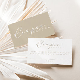 ミニマリストベビーシャワーおむつラッフルカード プレイスカード