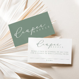 ミニマリストベビーシャワーおむつラッフルカード プレイスカード