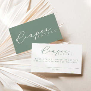 ミニマリストベビーシャワーおむつラッフルカード プレイスカード