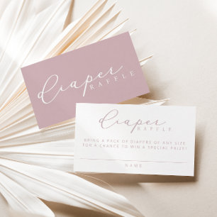 ミニマリストベビーシャワーおむつラッフルカード プレイスカード