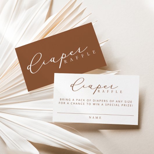 ミニマリストベビーシャワーおむつラッフルカード プレイスカード