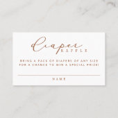 ミニマリストベビーシャワーおむつラッフルカード プレイスカード (裏面)