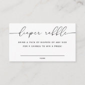 ミニマリストベビーシャワーおむつラッフルチケット エンクロージャーカード (正面)