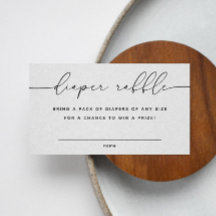 ミニマリストベビーシャワーおむつラッフルチケット