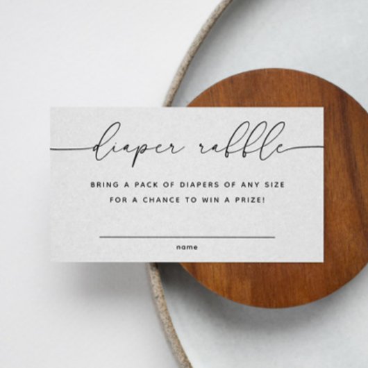 ミニマリストベビーシャワーおむつラッフルチケット エンクロージャーカード