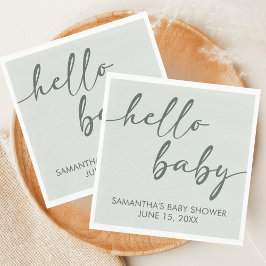 ミニマリストベビーシャワーの「Hello Baby」デザイン スタンダードランチョンナプキン