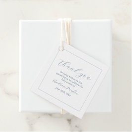 ミニマリストベビーシャワーダスティブルーモダンメッセージカード フェイバータグ