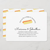 ミニマリストベビーシャワーBBQベビーQバックヤードホットドッグ 招待状 (正面/裏面)