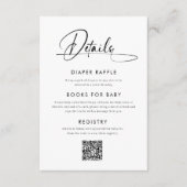ミニマリストベビー、おむつラッフル、Qrコード エンクロージャーカード (正面)