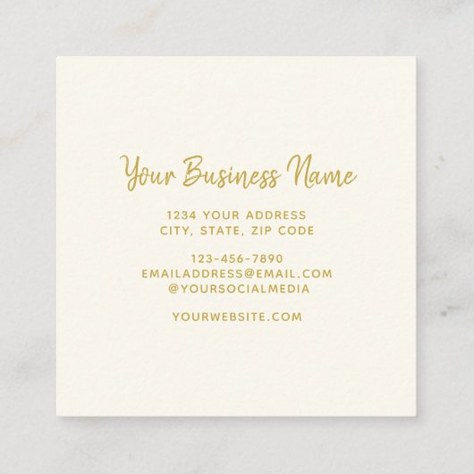 ミニマリストベーカーの手描きケーキパーソナライズされた スクエア名刺 (裏面)