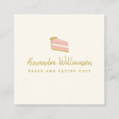 ミニマリストベーカーの手描きケーキパーソナライズされた スクエア名刺 (正面)