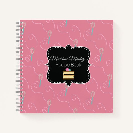 ミニマリストベーカー渦巻形のウィスクレシピ調理師ブック ノートブック (正面)