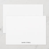 ミニマリストベーシック白エレガントなウェディングカスタム サンキューカード (正面/裏面)