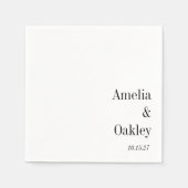 ミニマリストベーシック白エレガントなウェディングカスタム スタンダードカクテルナプキン (正面)