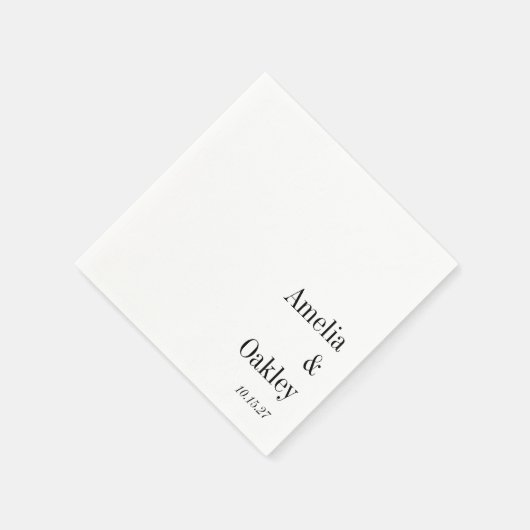 ミニマリストベーシック白エレガントなウェディングカスタム スタンダードカクテルナプキン (角)