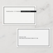 ミニマリストベーシック、コンサルタエレガントントホワイト 名刺 (正面/裏面)