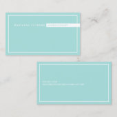ミニマリストベーシック、コンサルタント淡い色のターコイズブルー 名刺 (正面/裏面)